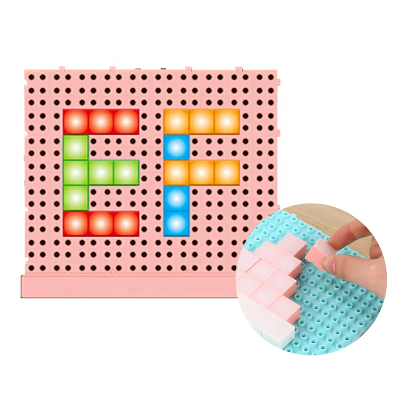 20PCS LED Light DIY Lamp Educational STEM Assembly Magnetic Interlocking Electronic Block Building Blocks for Kids