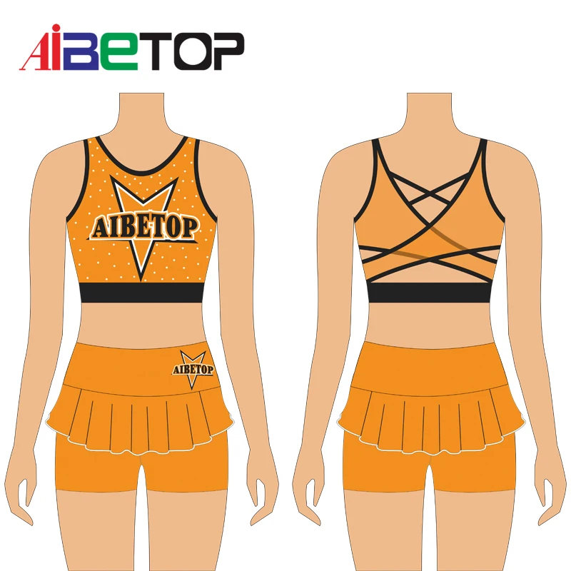 Sublimation Training Wear  Shiny Starts Cheer  Practice wear  Cheer Crop Top And Butterfly Shorts