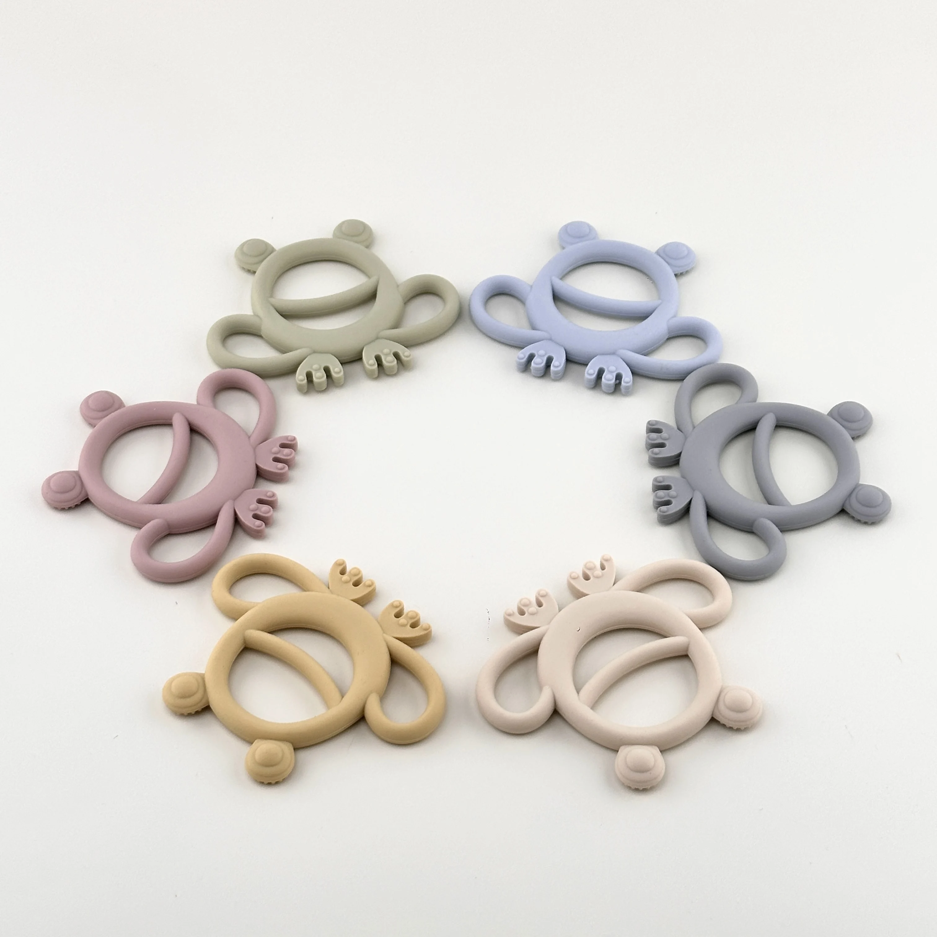 2024 CE Baby Teething Rubber Teether Animal Cartoon Teething Stick Ring Baby Teether Autism Sensory Chew Teething Toy Silicone