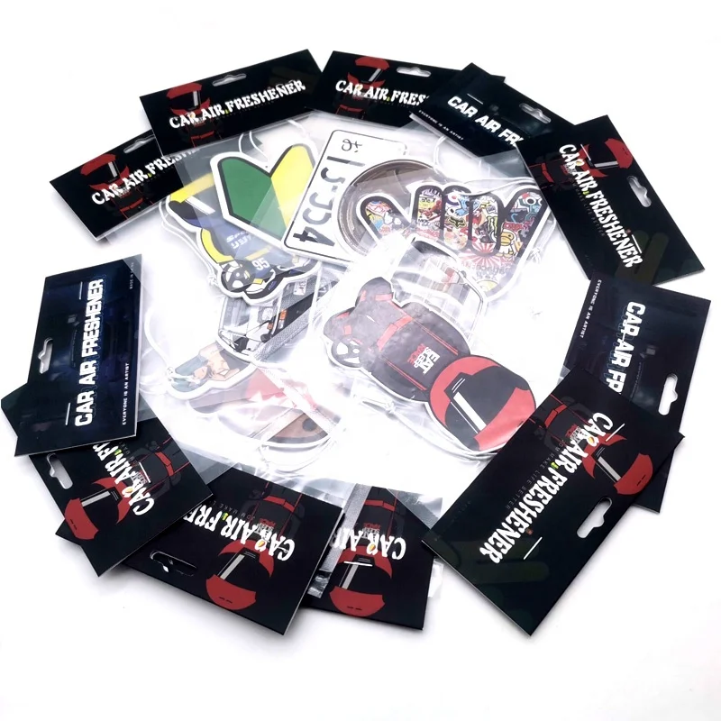 Customized Logo Different Scents Refresh Paper Car Air Fragrance Hanging Car Air Freshener with Car Logo