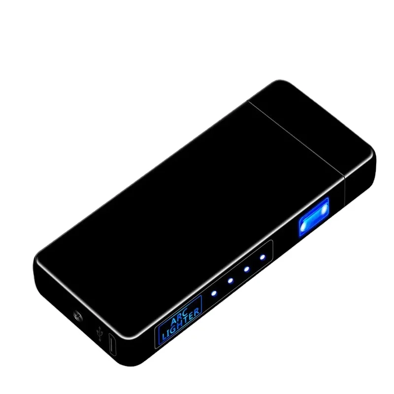 Touch Sencor Zinc Alloy Metal Impulse Electric Rechargeable Lighters Double Arc USB Lighter For Cigarette