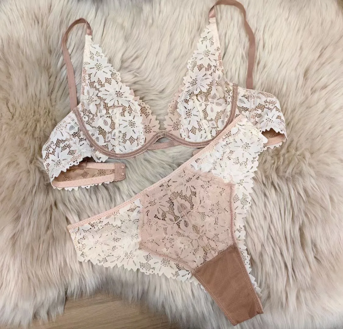2024 Sexy Lingerie Set Mature Style Underwears Shapewear XL Size Fabric Nylon Material Lace Garter Embroidery Thinned Bag