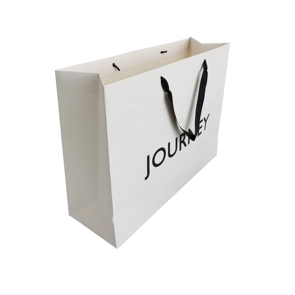 Luxury Embossed Recyclable Retail Shopping Boutique Paper Gift Bags With Handles For Skin Care