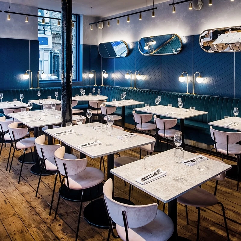 UPTOP OEM Customized Modern Restaurant Furniture Hotel Velvet And Leather Banquette Sofa Booth Seating dining set