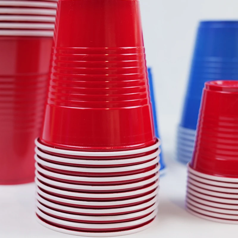 Custom Logo Disposable Plastic Cups Wine Drinking Red Cups Game Party Cup