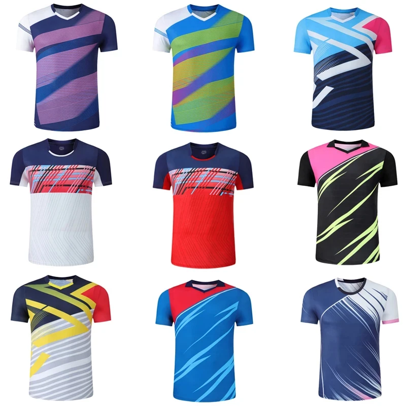 Cheap wholesale sports jerseys ping pong tennis t shirt summer training short sleeve quick dry tshirt for men women