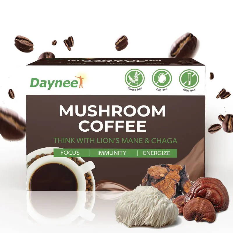 Частная торговая марка Ganoderma кофе черный растворимый гриб экстракт порошка органический льва Грива Гриб