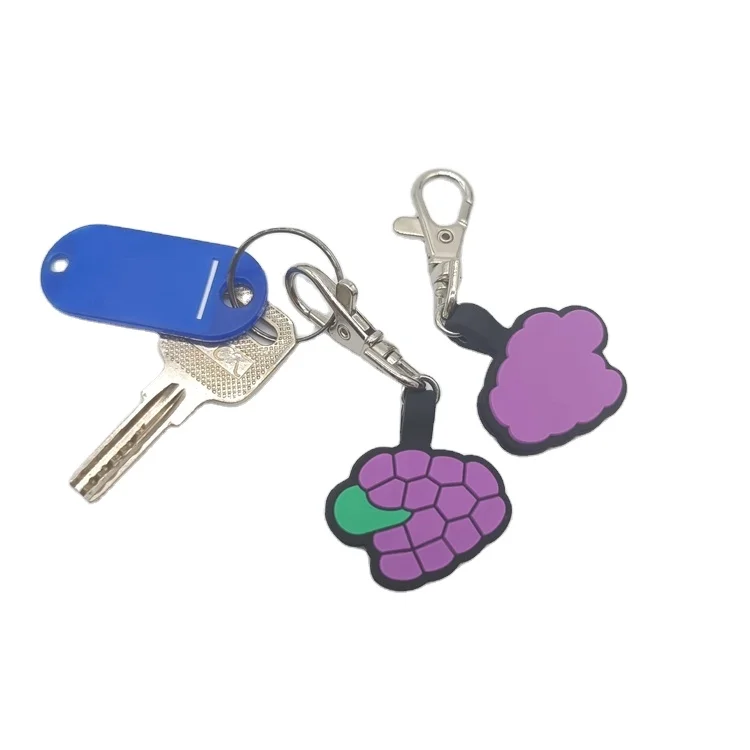 OKSILICONE High Quality Soft Grape Pendant Lobster Clasp Keychain Bag Handbag Purse Key Ring
