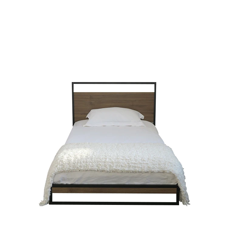 Wooden Single King Size bedframe Dormitory Beds Solid Wood metal beds wholesale metal bed frames