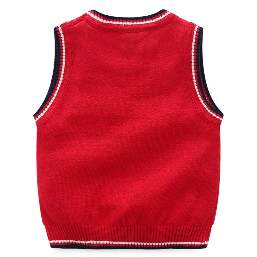 
V neck baby wool sweater vest fashion sleeveless knitting pattern boy sweater for baby boy school uniform 