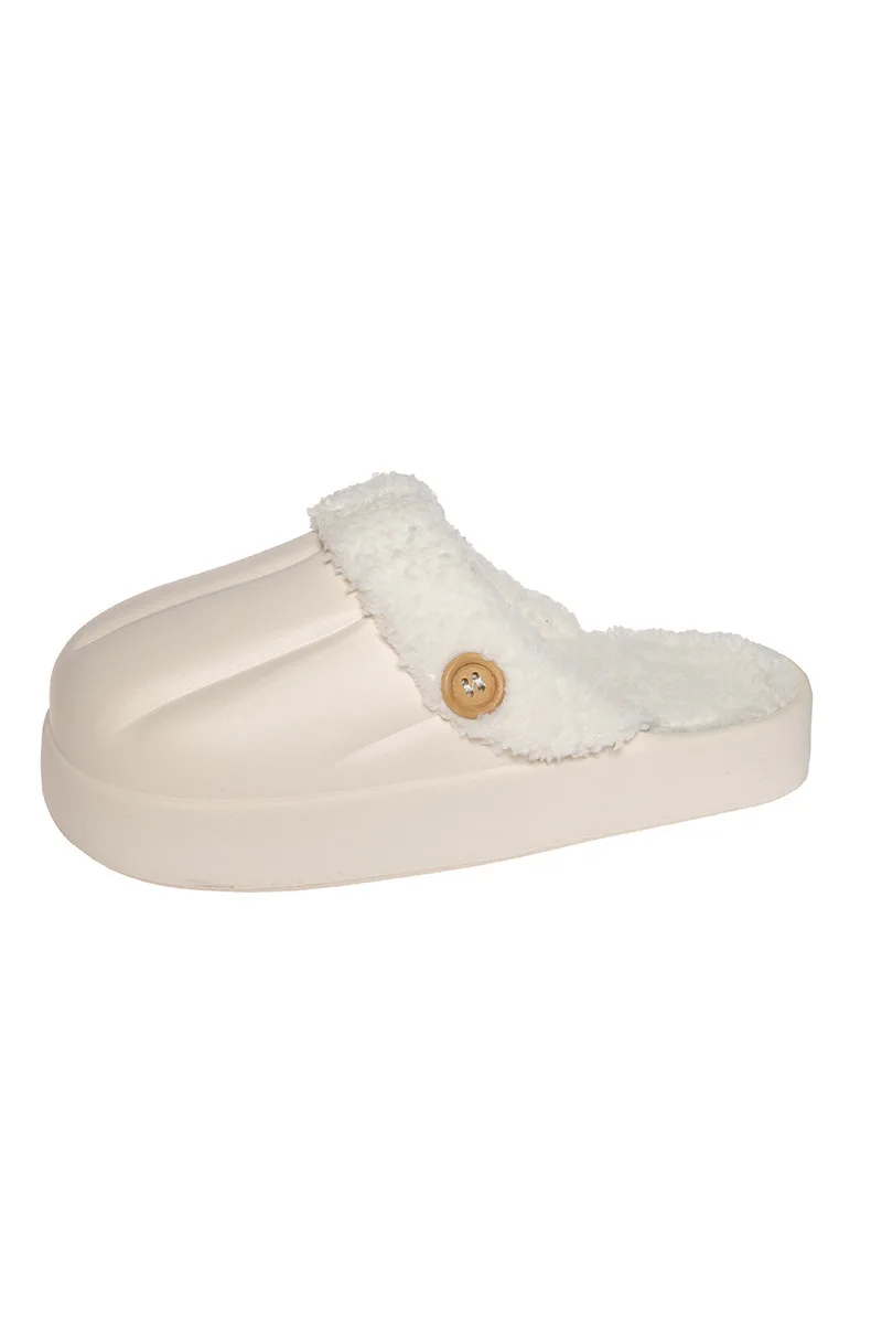 Top Selling Fashion Waterproof Winter Warm Fur Slippers Soft EVA Outsole Toe Women Men Light Weight Spring Autumn Outdoor Use