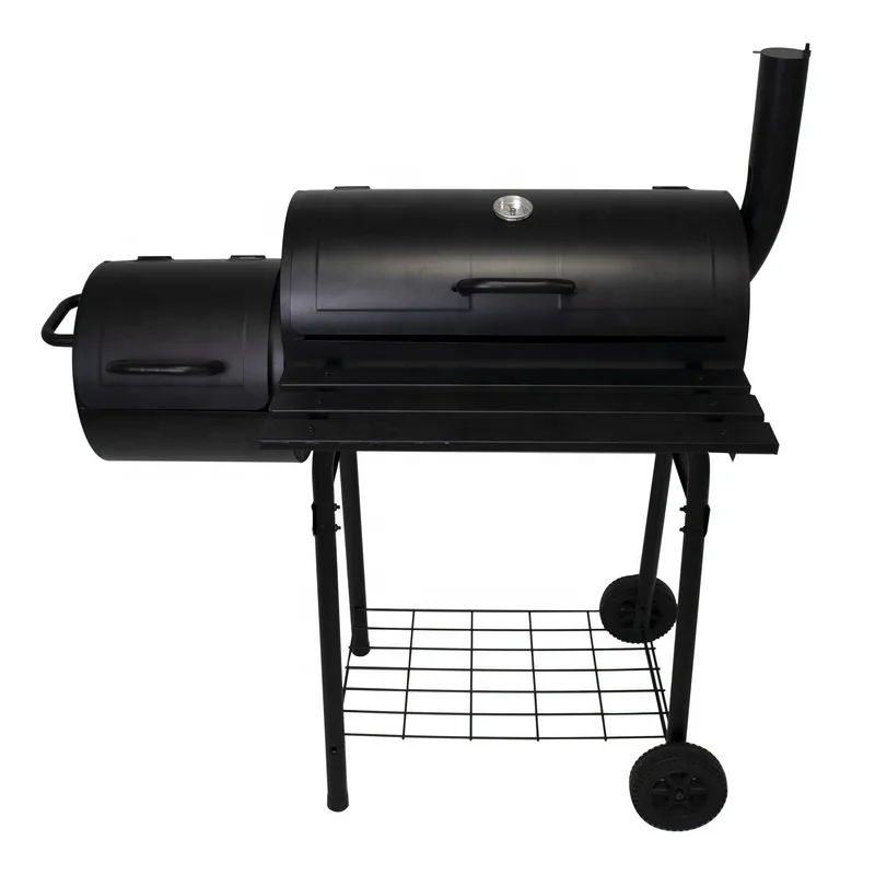 2-in-1 Charcoal Grills Portable BBQ Charcoal Grill with Smoker Premium BBQ Grill with Temperature Gauge and Metal Grates
