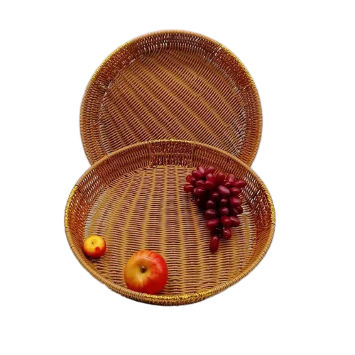 wholesale fashion style eco-friendly rattan weaving plastic serving tray