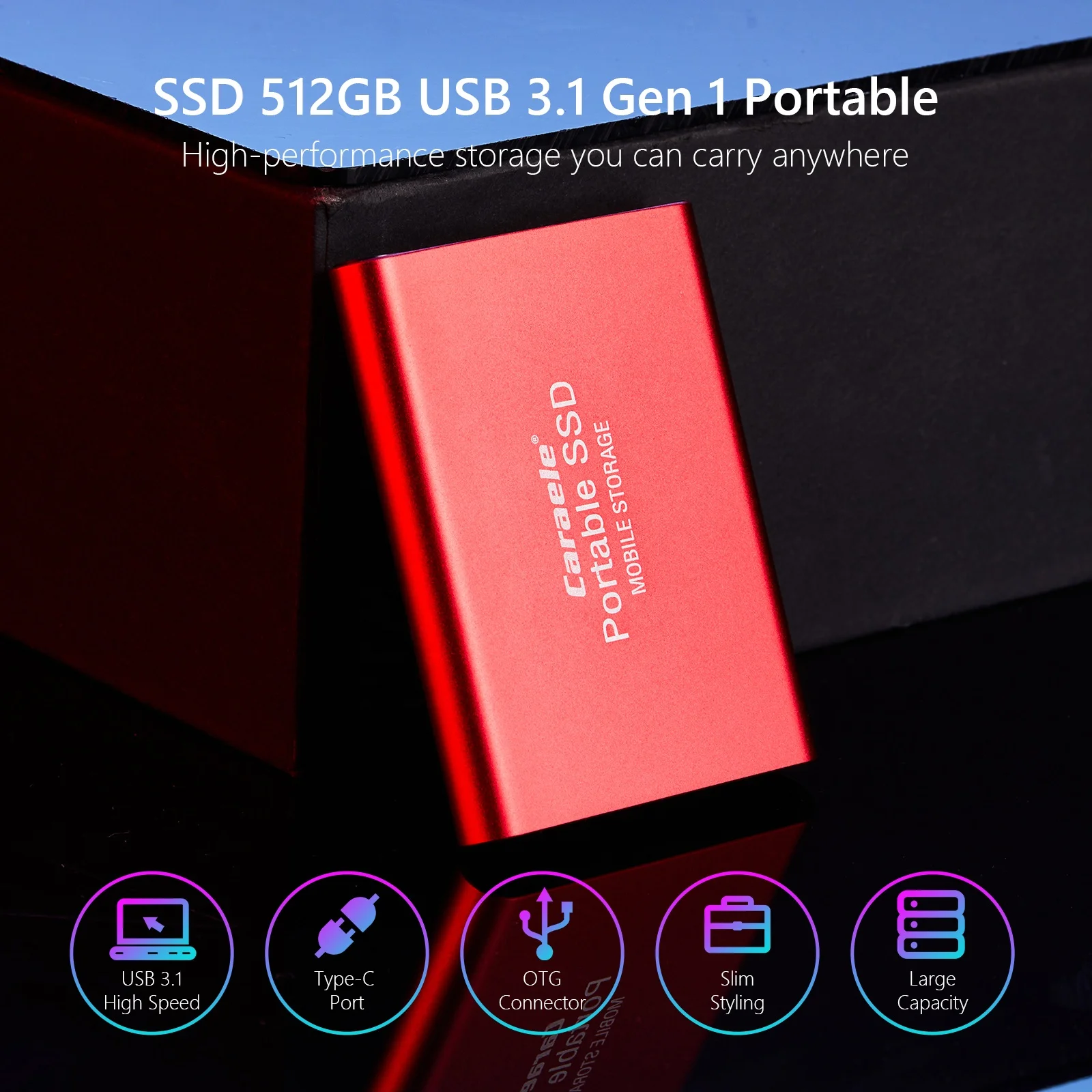 
SSD mobile solid state hard drive 2TB 1T 500G Type-C high-speed hard drive 