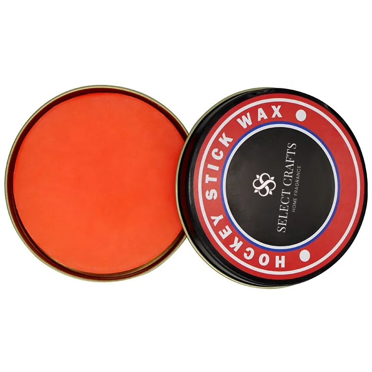 Wholesale custom logo colored eco-friendly plant-base soy wax tablet in tin ice hockey stick wax
