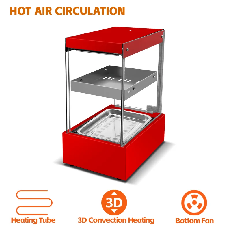 Professional Restaurant Counter Top Hot Food Heated Warming Display Cabinet Electric Warmer Showcase