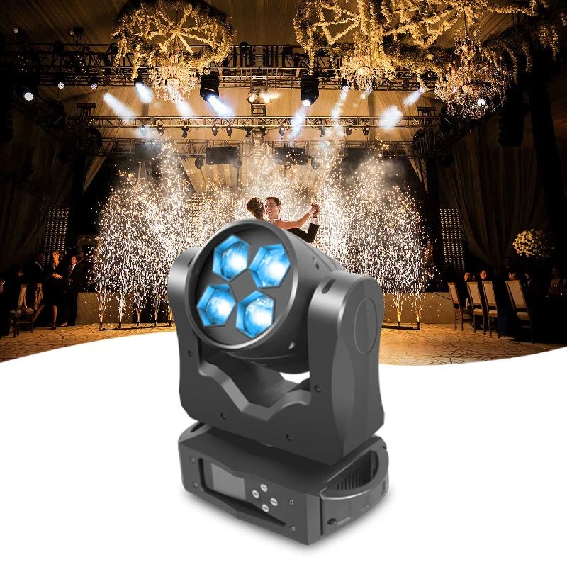 LED 4x40W Wash RGBW 4In1 Mini Bee Eye Moving Head Spot Light Disco Party DJ Club Stage Light