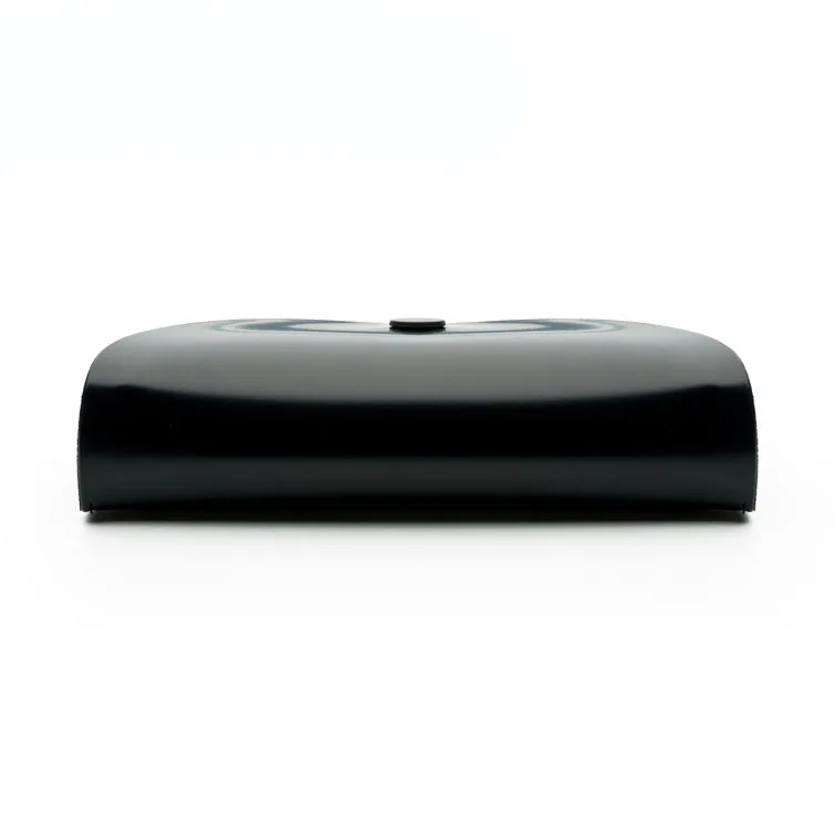 Factory Wholesale Unisex Handmade Custom Logo Shiny Black PU Leather Sunglasses Case Eyewear Case