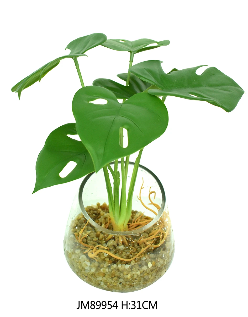 2022 Custom Wholesale Size Indoor Home Green Leaf Bonsai Small Artificial Plants With Pots