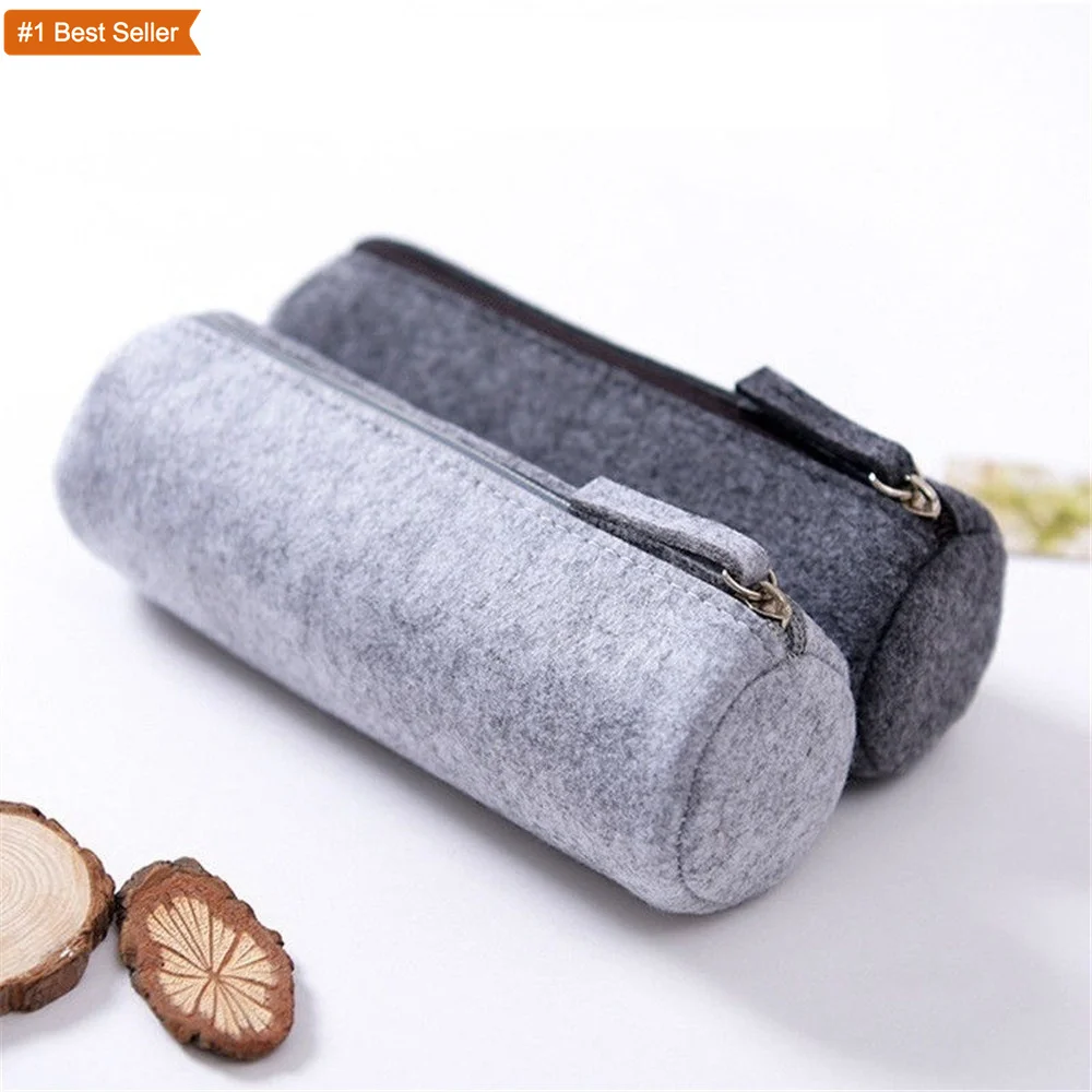 Hot Sale Promotion Felt Pencil Bag Fabric Pencil Case School Office Supplies Stationery Pouch Cool Pencil Case