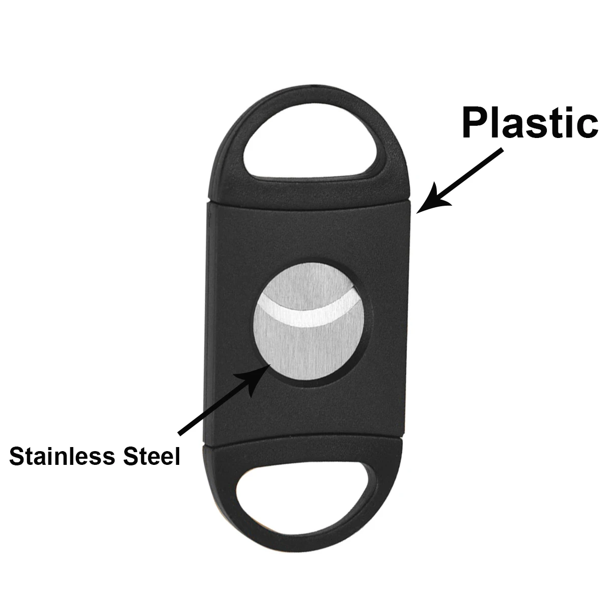 Wholesale Plastic Stainless Steel Cigar Cutter Double Blade cigar cutter Metal Portable Cigar Accessories