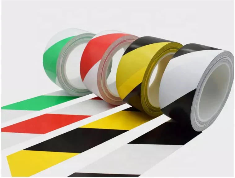 Custom PVC Waterproof Acrylic SMH471766 Single Side Warning Mark Barrier Tape Floor Marking Safety Stripe Vinyl Adhesive Tape