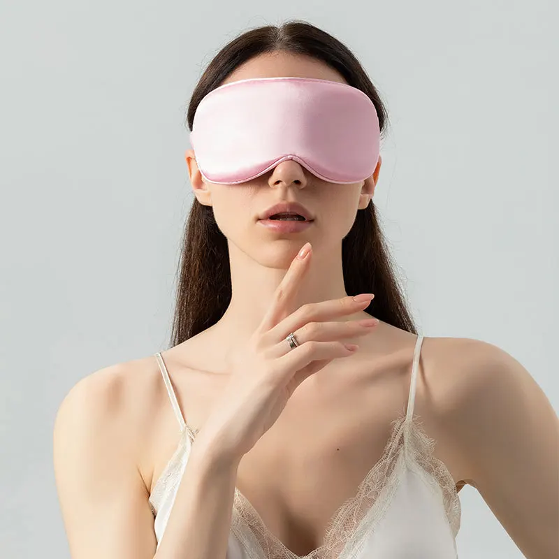 Luxury imitation silk contour sleep mask eyelash extension contour 3d satin silk eye mask
