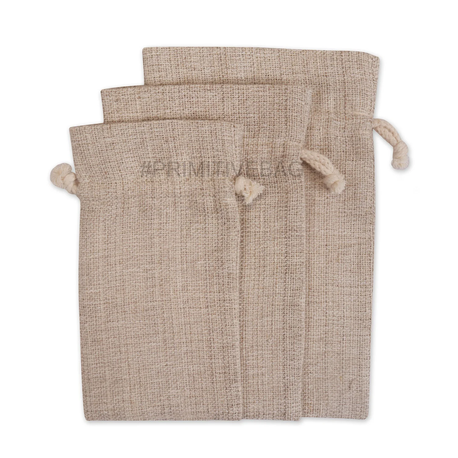 Eco-Friendly Jute Nettle Drawstring Bag Natural Primitive Cotton Fabric Pouch with Rope Handle Multipurpose Gift Wholesale NP