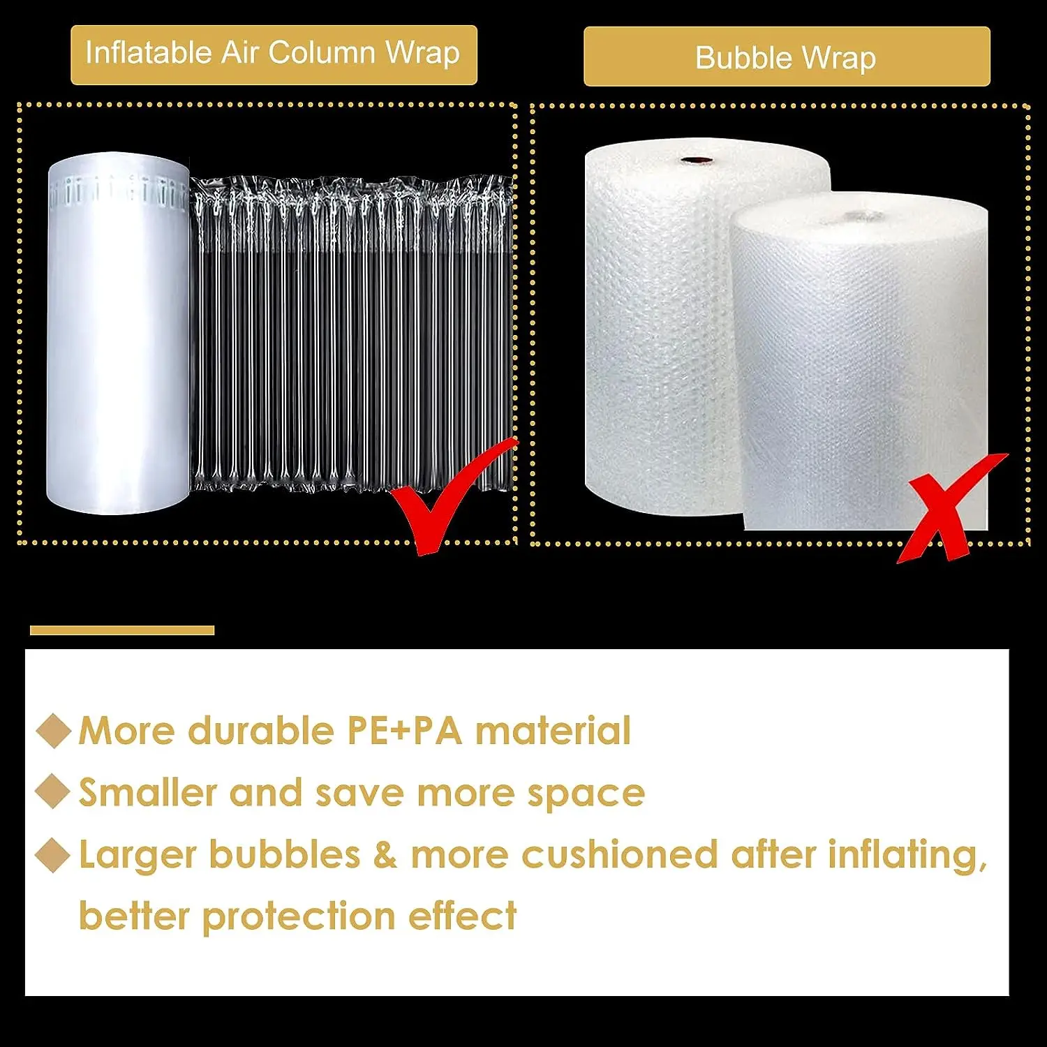 CTCX Factory Inflatable Air Bubble Cushion Film Cushioning Packaging Material Plastic Air Cushion Bubble Packaging Film