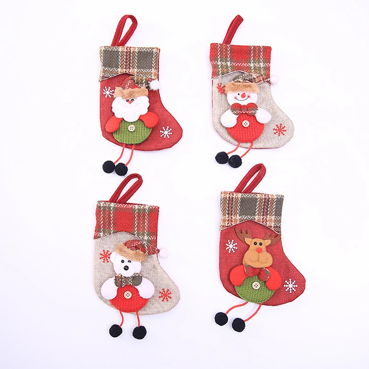 Custom Simple Festival Decorative Ornaments Gift Holding Stockings Christmas Socks Christmas Decoration Supplies