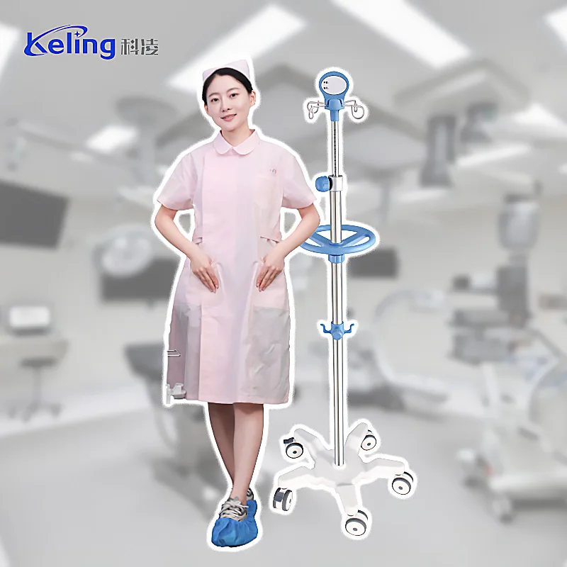 Medical IV pole stand adjustable Infusion stand convenient and durable drip stand