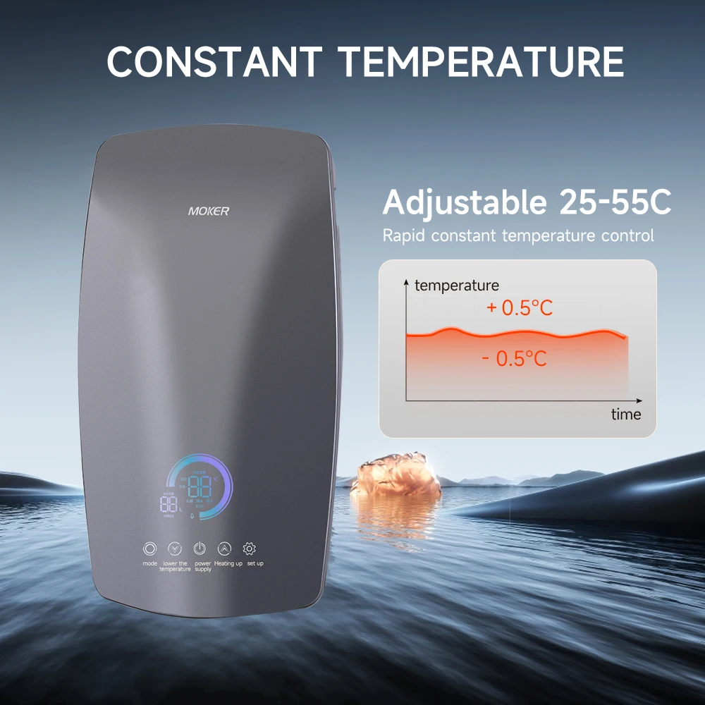 chauffee eau douche ELCB 230V On Demand Hot Water Heater Electric Instant Shower Water Heater Tankless Geyser