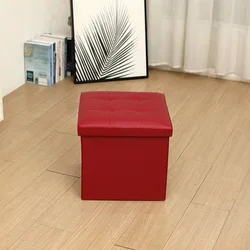 Factory Direcy Custom High Quality Strong Bearing PU Leather Storage Stool with Buckle