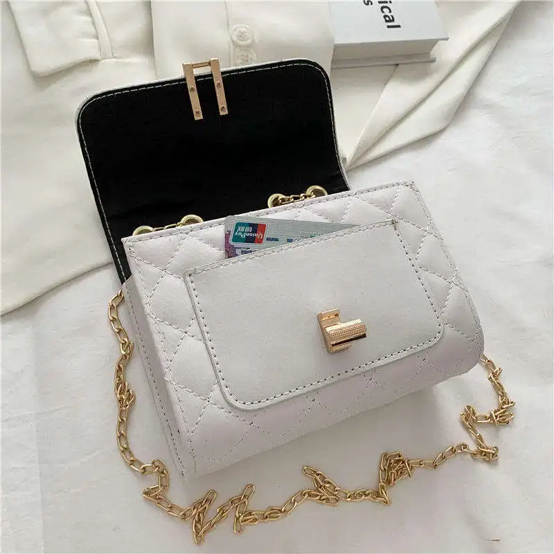 2024 Spring New Design Lady Small Leather Crossbody Bag Korean Fashionable Diamond Lattice Women Shoulder Bag