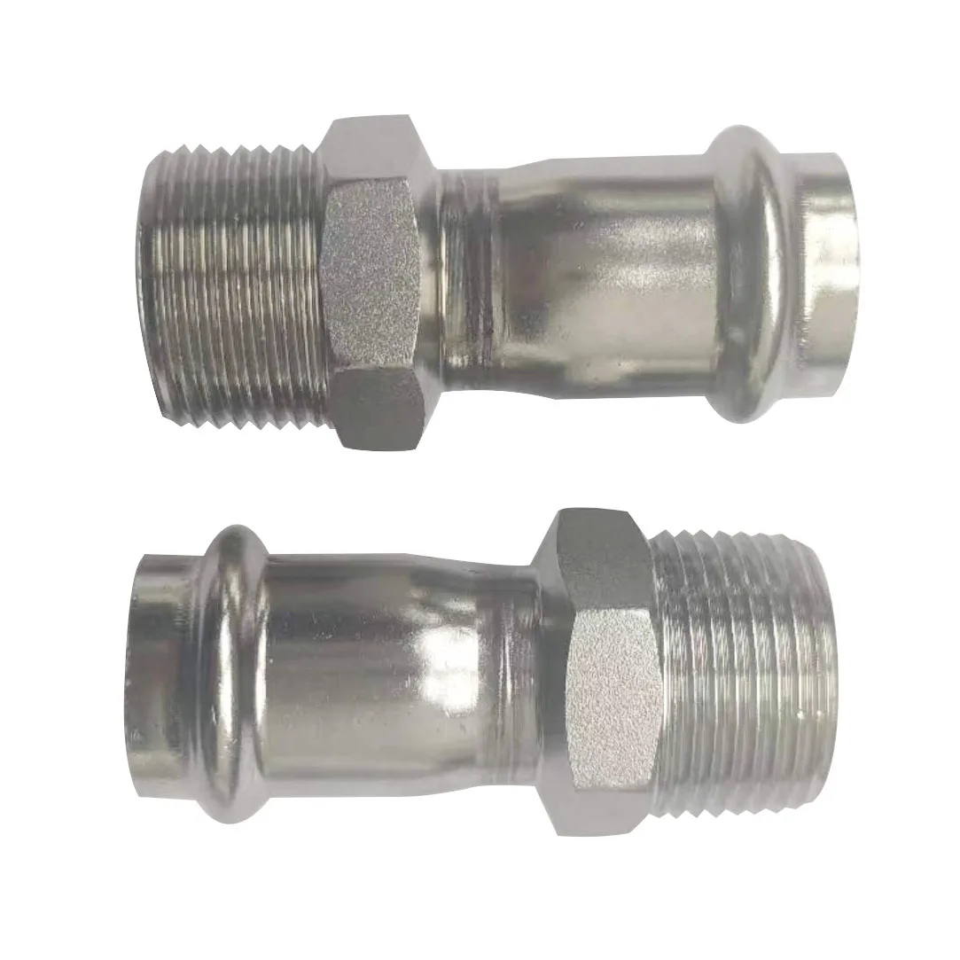 304 Stainless Steel Natural Gas Pipeline Drinking Water Pipeline inlet End Adapter Clamp Turn To 1-inch Threaded Connector