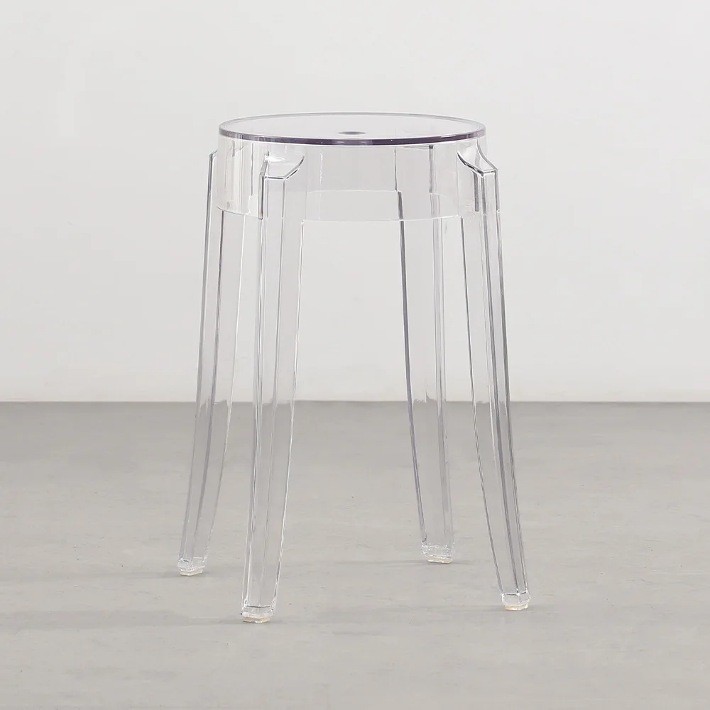 Modern Plastic Polycarbonate Stackable Crystal Acrylic Resin High Clear Ghost Barstool Transparent Bar Stool