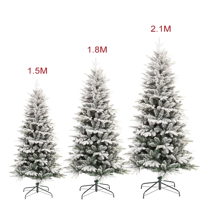 Commercial 2024 Hot Sale Umbrella Flocked White Mix Artificial Christmas Tree With Snow