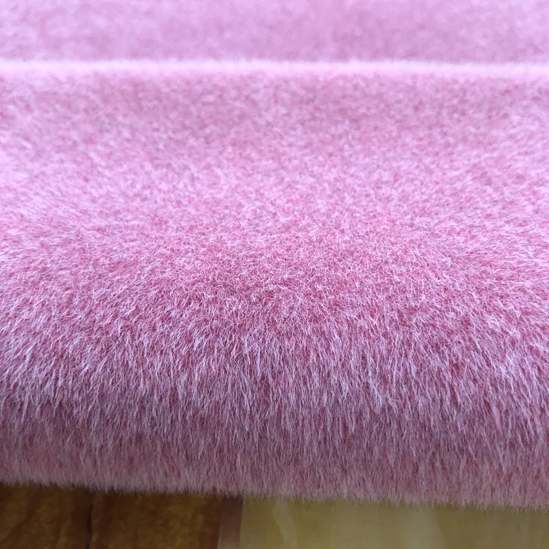 Functional 100%polyester short fur  fabric and knitted technical flocking  upholsterd fabric for winter clothing