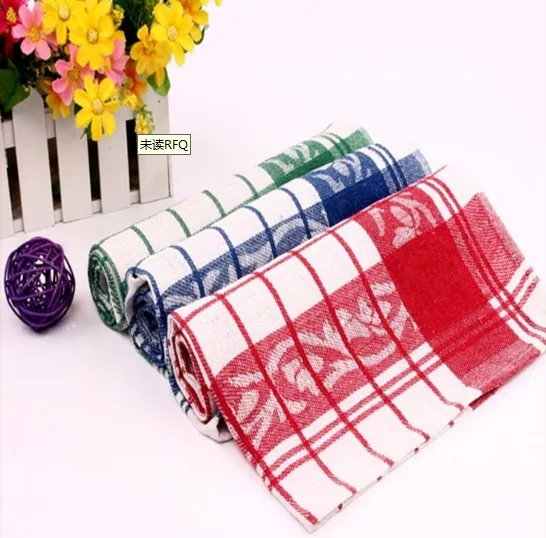 Custom cheap wholesale cotton yarn dyed plaid kitchen tea towel