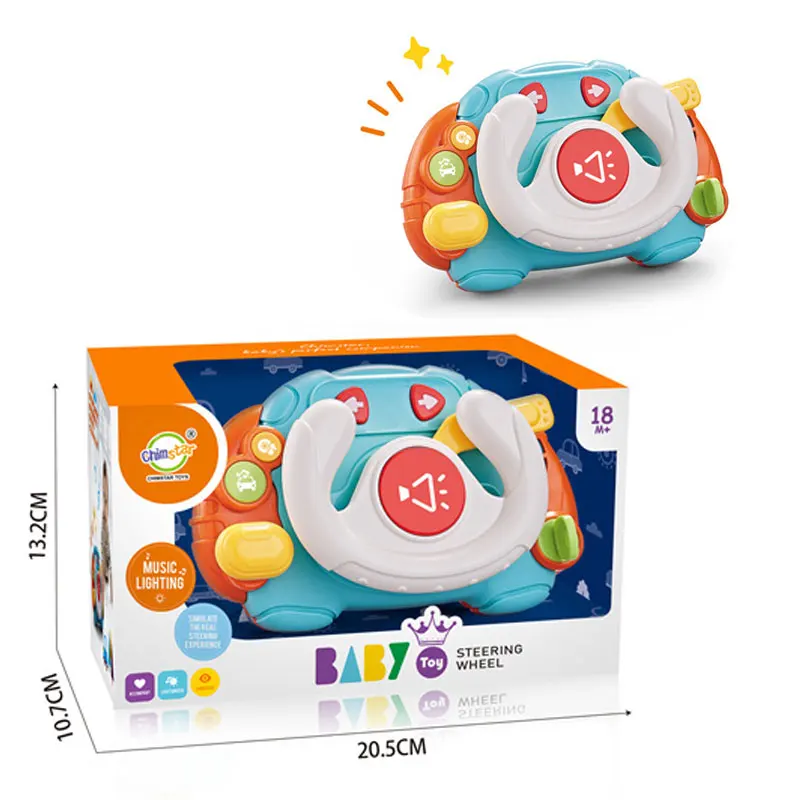 Моделирование многофункционального обучения Музыкальный Электрический детский автомобиль звуковой свет маленький руль игрушки для малышей