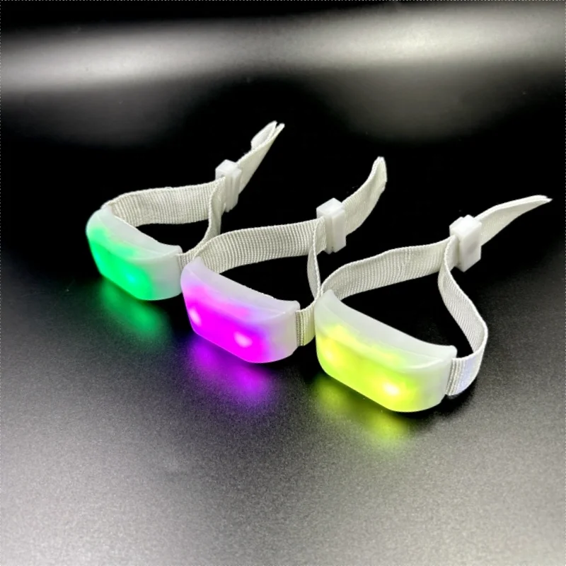 DMX control led flashing light up for concerts 4 channels cell button battery replaced led luminous bracelet for party