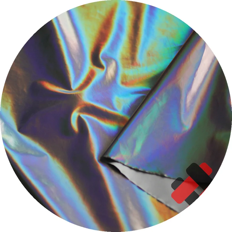 waterproof change color polyester silver rainbow reflective fabric