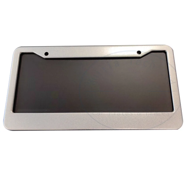 Personalized Matte Silver Car License Plate Cover Holder Custom Metal License Plate frames