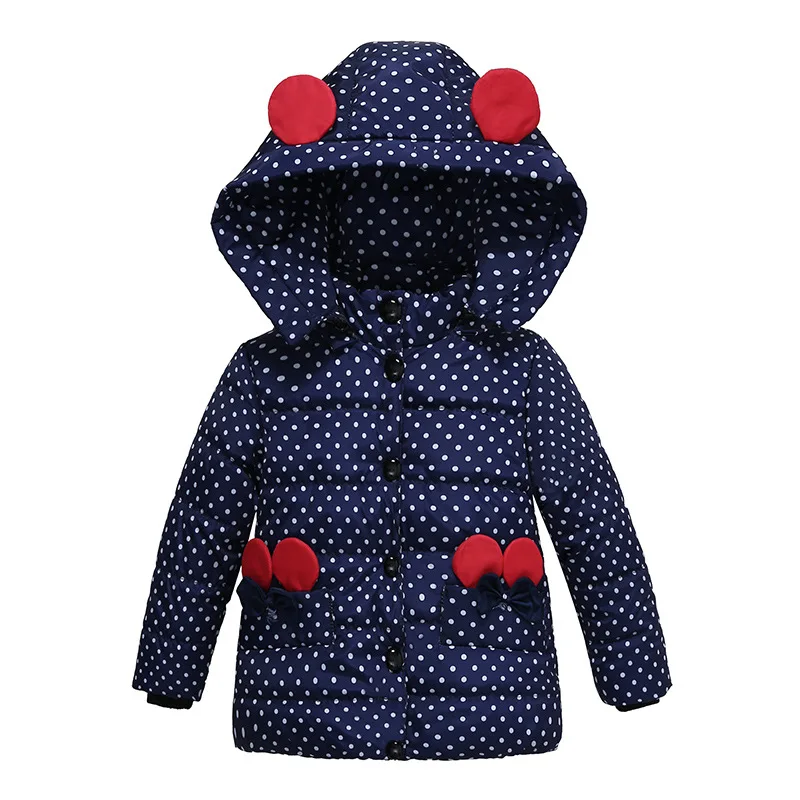 
Wholesale lovely hooded baby girls winter outerwear coats 