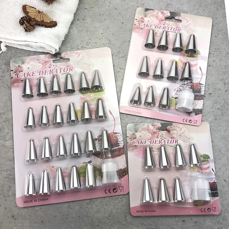 Best Selling 24pcs/12pcs/8pcs Cake Tools Set Piping Tips Cake Decorating Icing Baking Piping Tips Nozzles Set