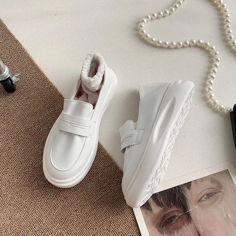 women white slip on mary jane genuine leather sneakers