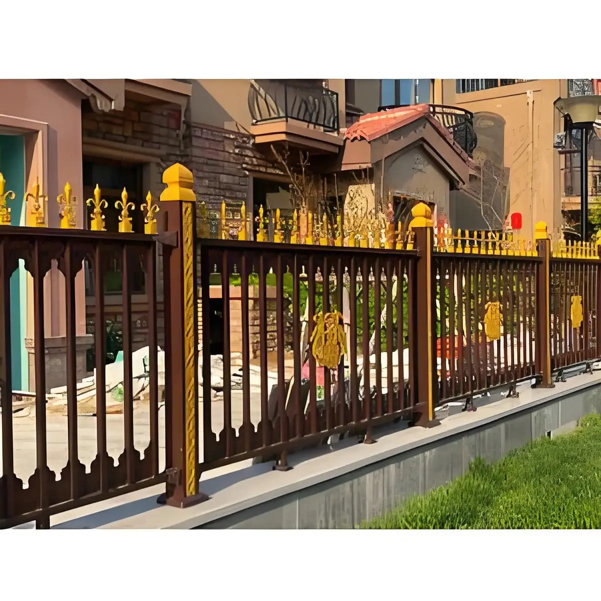 High Quality Custom Aluminum Fence Fencing Trellis & Gates Modern style Garden outdoor exterior Guardrail Black White Color