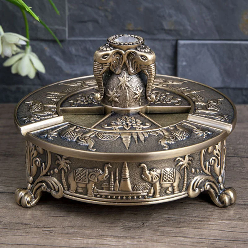 New Creative Fly-Proof Ash Strap Cover Large Retro Personality Elephant Meal Ashtray Cigar Ashtray Custom Ashtray