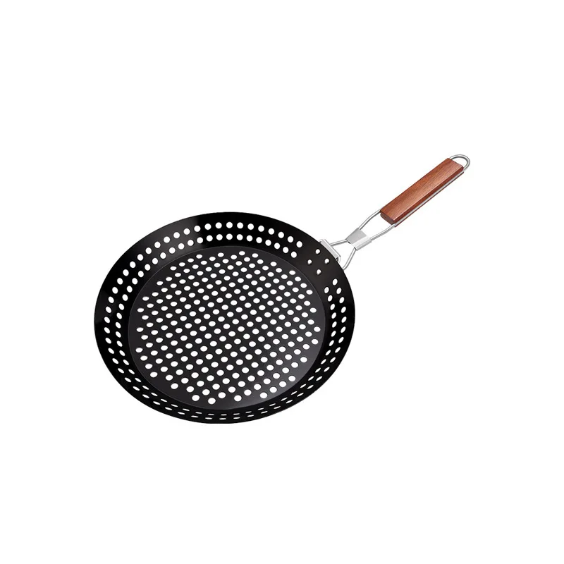 Bbq Frying Pan With Holes Not-easy Stick Bbq Grill Pan Stainless Steel Folding Grill Pan