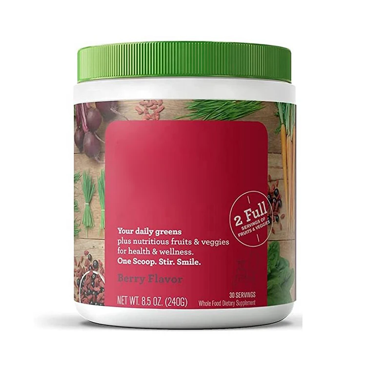 Собственная торговая марка супер зеленый без сахара органическое питание на основе растений витамин А С протеин диетическая добавка суперпищевой порошок